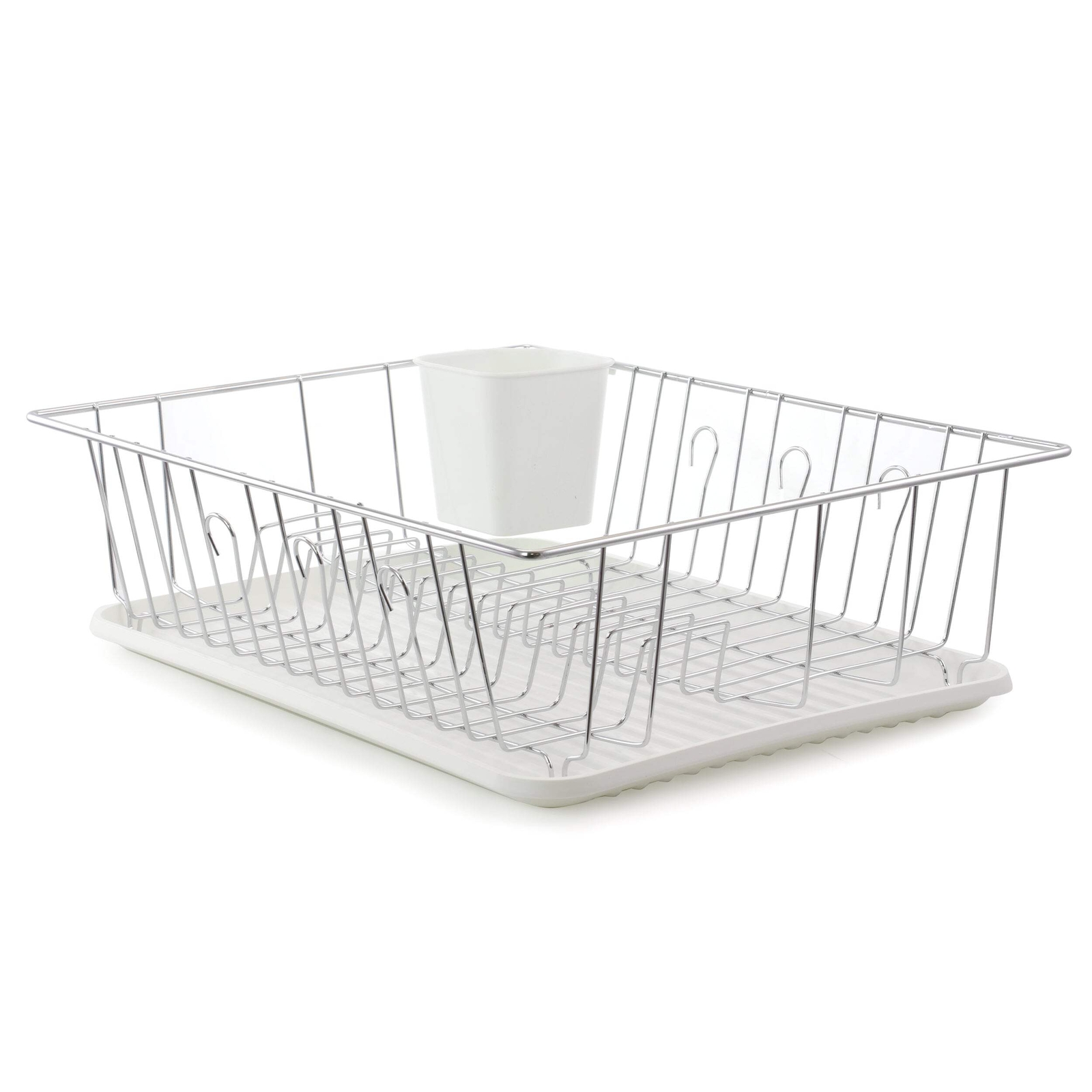 Better Chef 16-Inch Dish Rack in White w Cutlery Holder