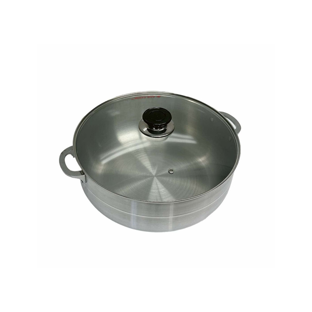14 Qt Aluminum Caldero Cookware Pot Dutch Oven With Glass Lid Satin Finish