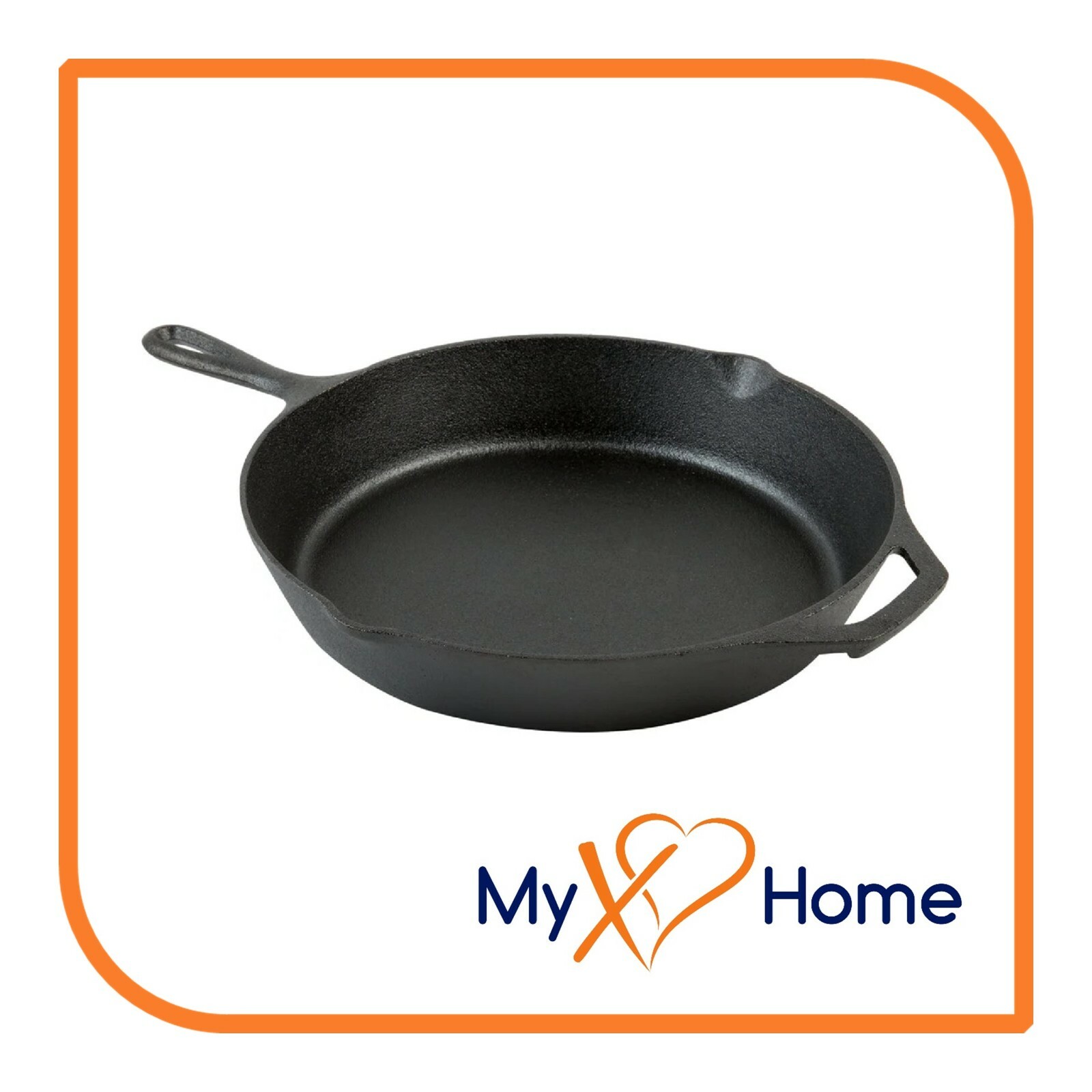 12″ Round Pre-Seasoned Cast Iron Skillet with Helper Handle (1 Skillet) MyXOHome