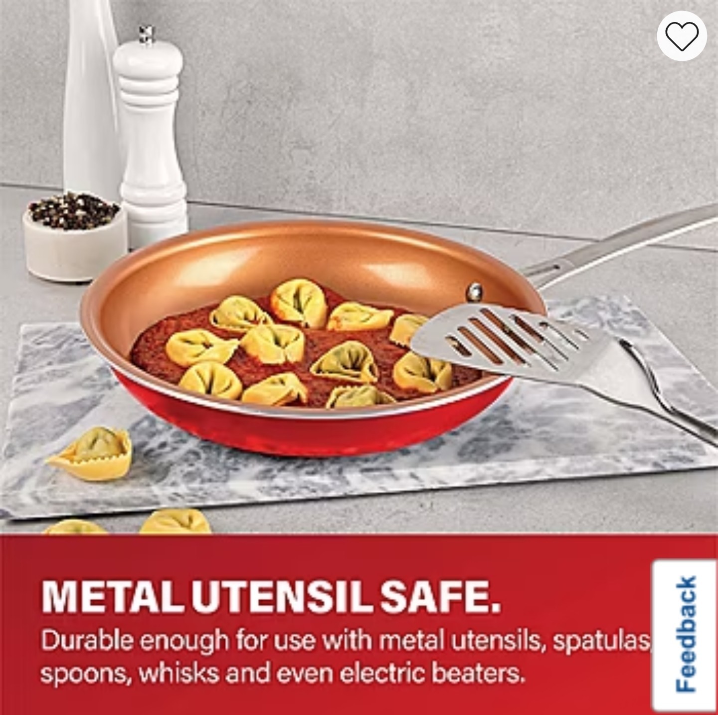 Gotham Steel Diamond 20-Piece Red Nonstick Ceramic Cookware Bakeware Set
