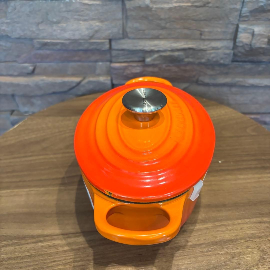 Le Creuset Signature Cocotte Oval 17cm 1qt Flame Orange Enamel Pot Cast Iron