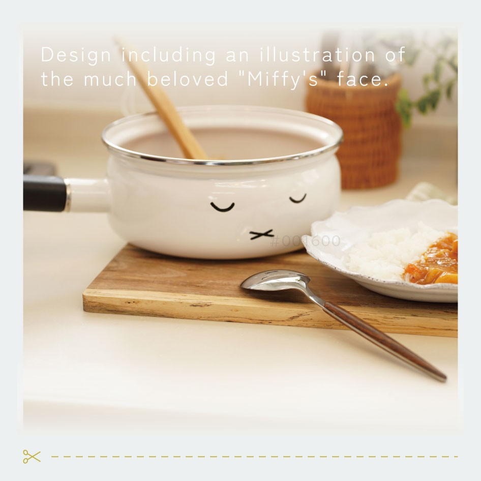 [US Tax Paid] Fujihoro (Fuji Horo) Miffy Nijntje Face 18cm Enamel Saucepan 2L