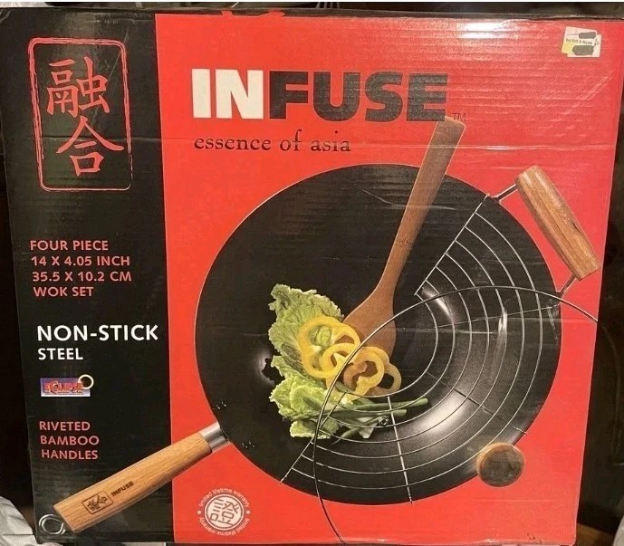 INFUSE Wok Pan with lid 14″ New Sealed