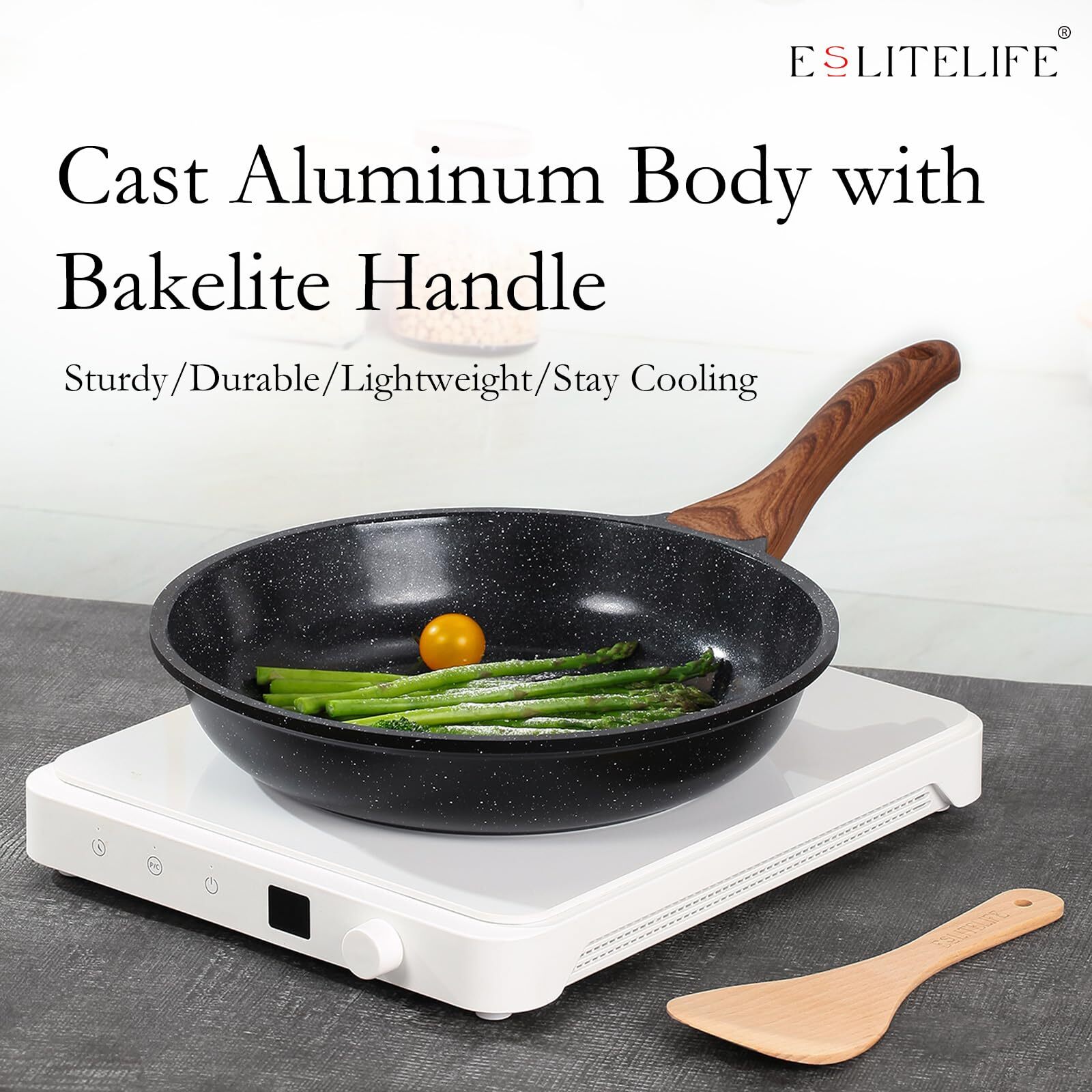 Nonstick Ceramic Frying Pan Skillet with Lid Non-Toxic Egg Omelette Kitchen C…