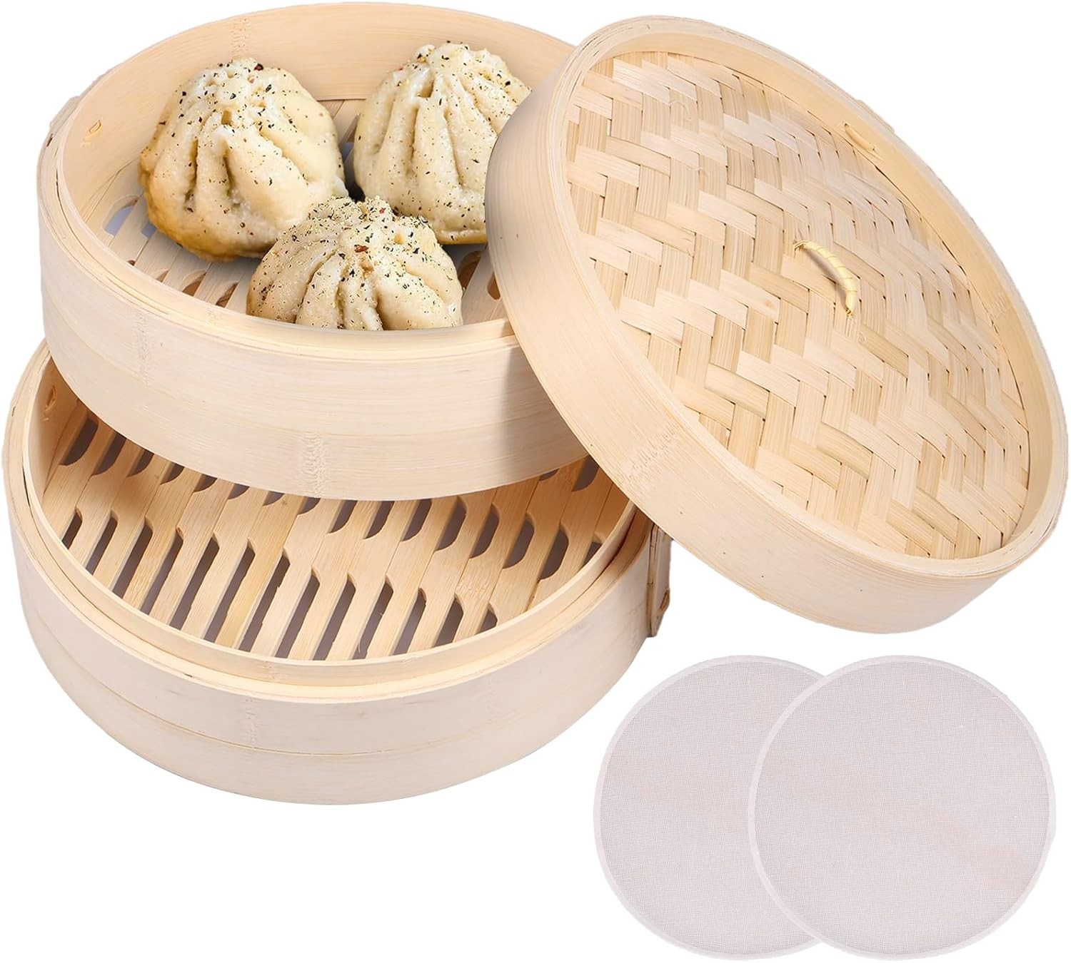 Lightweight Food Steamer Baskets Eco-Friendly Bamboo Steamer for Steaming