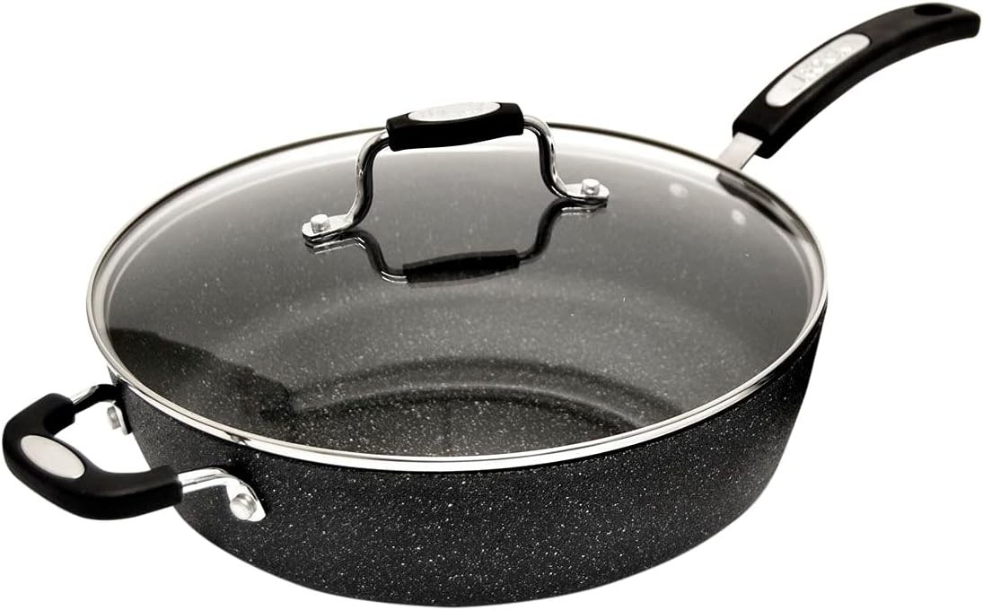 11″ Nonstick Deep Fry Pan Forged Aluminum Oven Safe Helper Handle