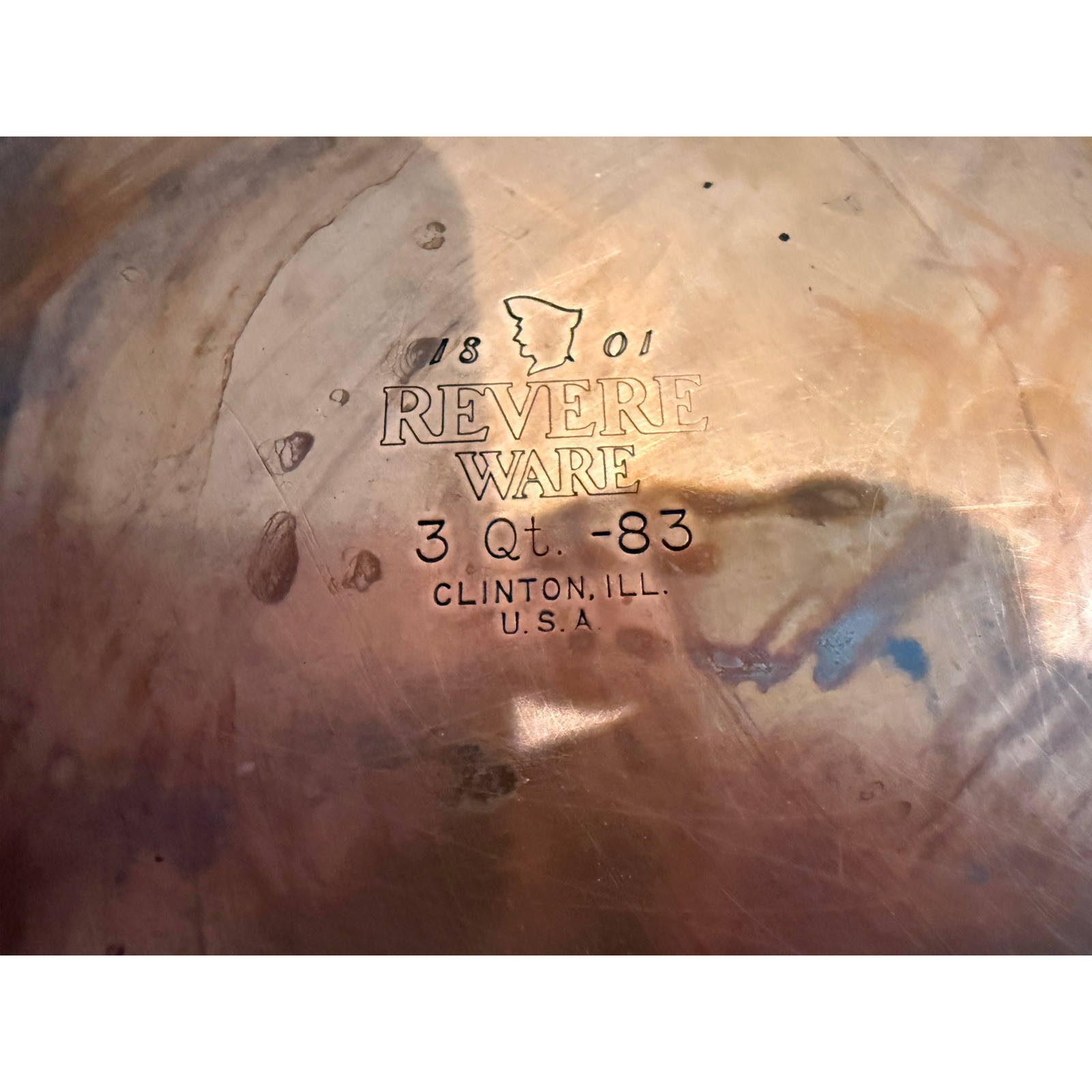 Revere Ware Copper Bottom 2Qt 3Qt Saucepan Set with Steamer Insert 5pc USA