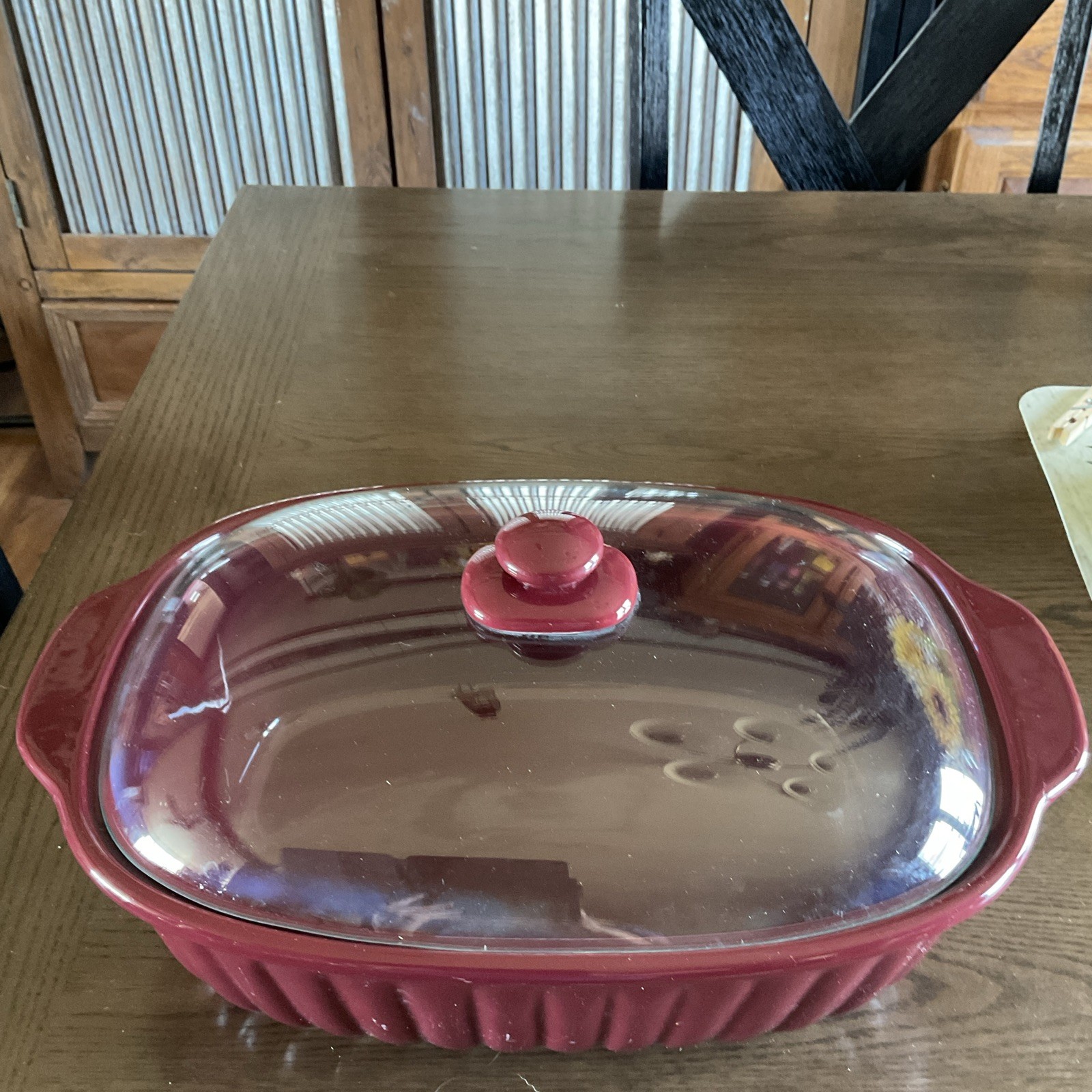 Celebrate Home Casserole Dish w/ Clear Glass Lid 6 Qt Oven-Safe