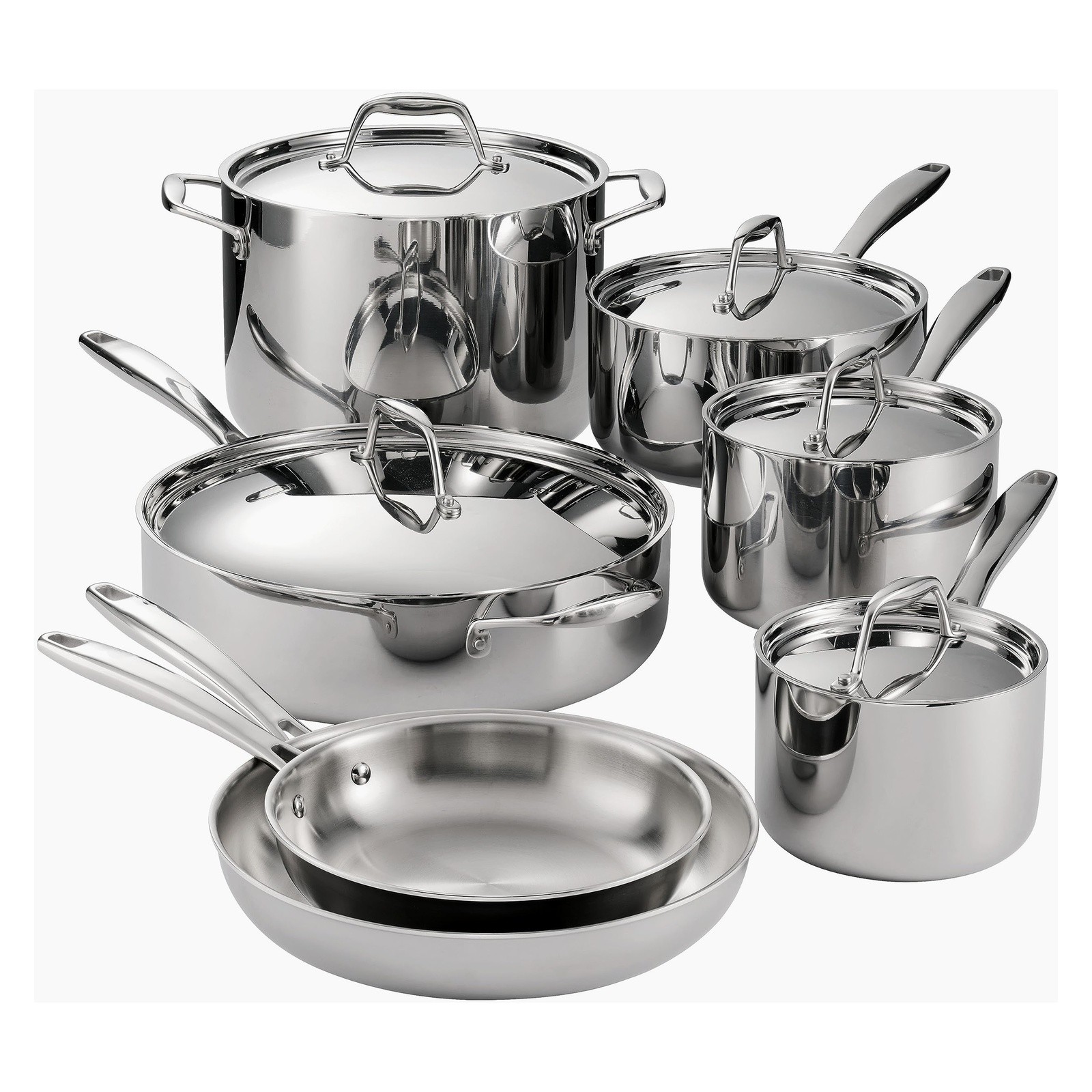 Tramontina Signature 12-Piece Tri-Ply Stainless Steel Cookware Set