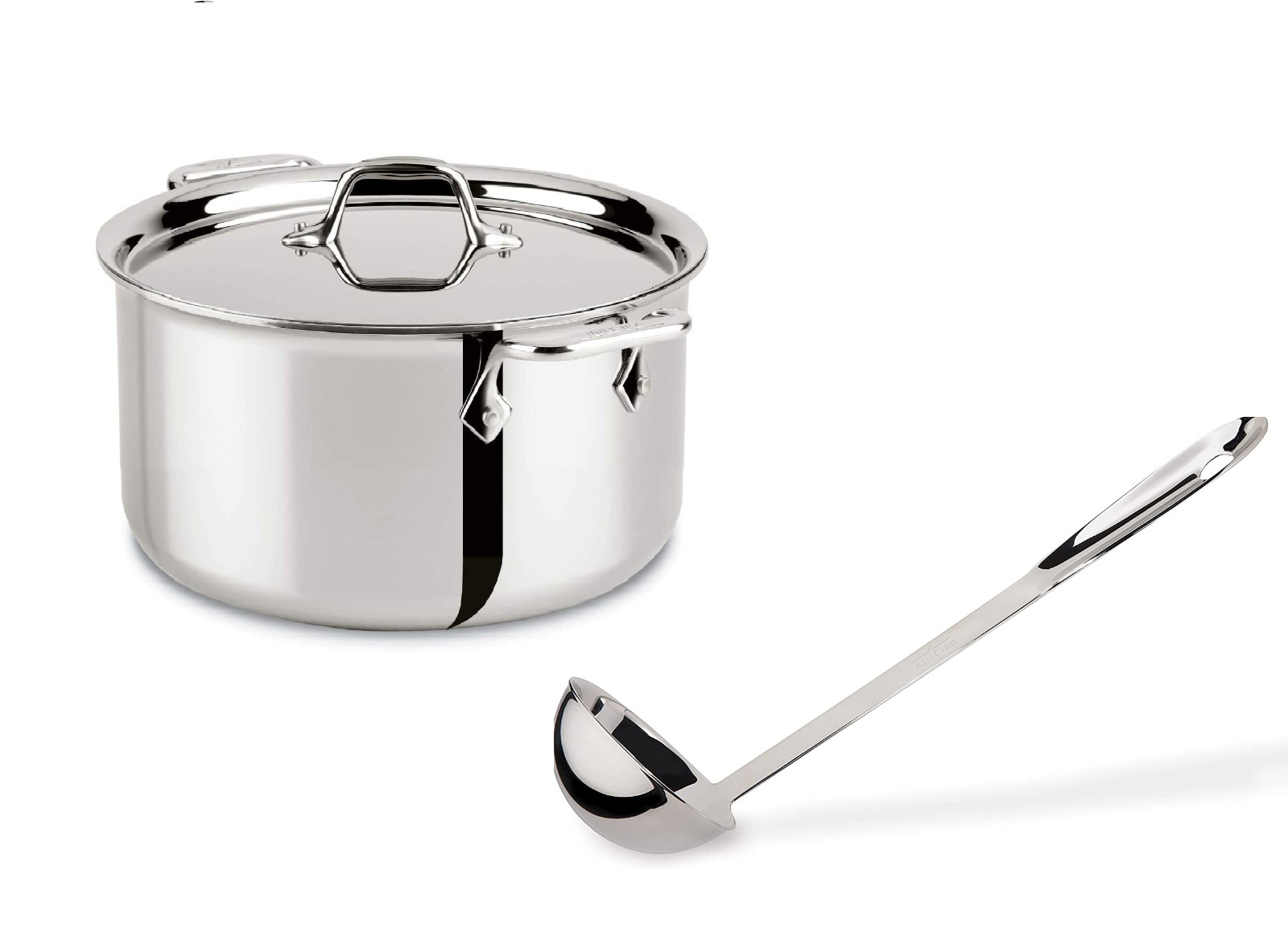 All-Clad 8-Qt 4408 SS Tri-Ply 8-qt Ultimate Soup Pot w/Lid and 14.5 Large Ladle