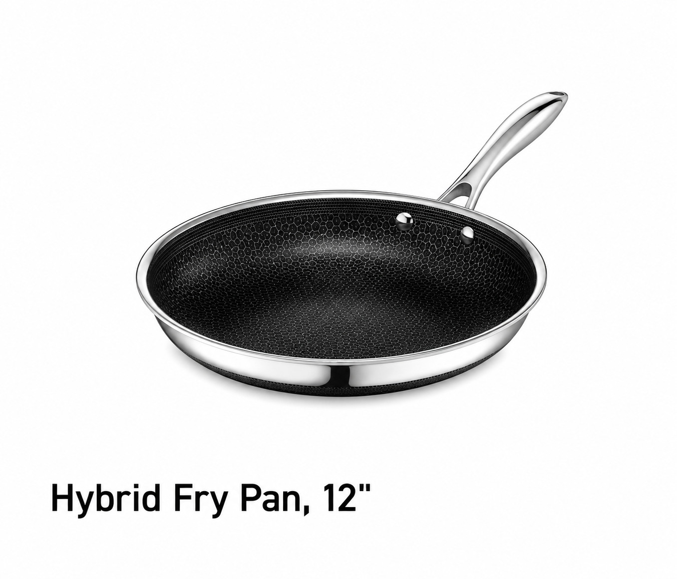HEXCLAD 6-PC Nonstick Hybrid Fry Pan Set 8, 10, 12″ w/Tempered Glass Lids Black