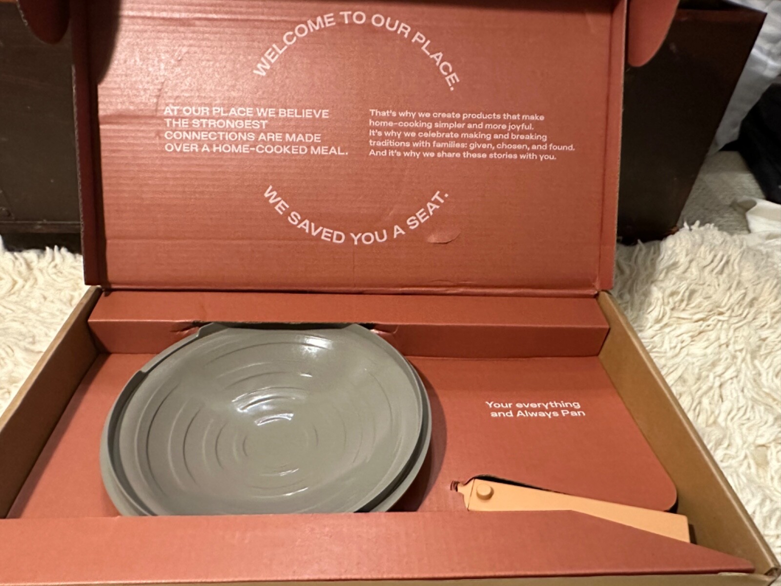 Our Place Always Pan 2.6 Qt 10.5” w/ Wooden Spoon + Steamer Basket -2.0 SPICE