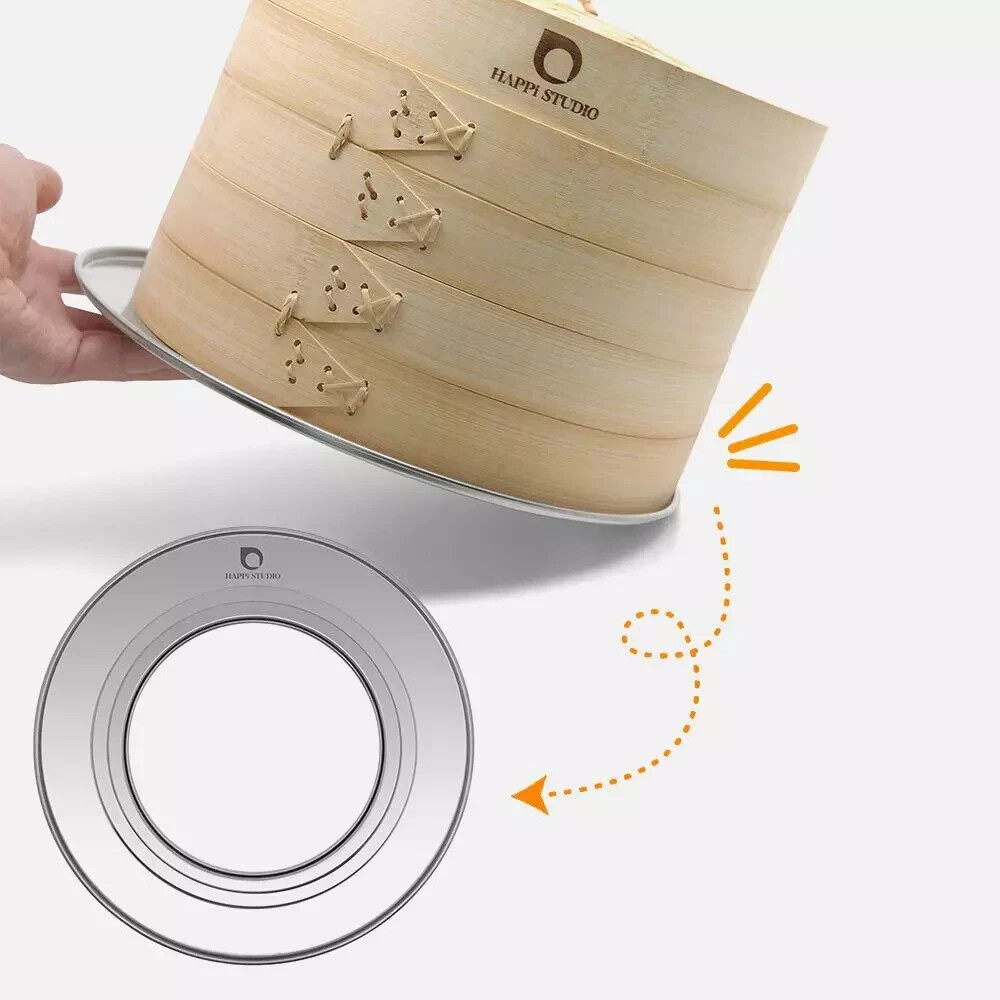 Steamer Ring Stainless Steel Adapter for 8 to 11inch Bamboo Steamer Happi Studio