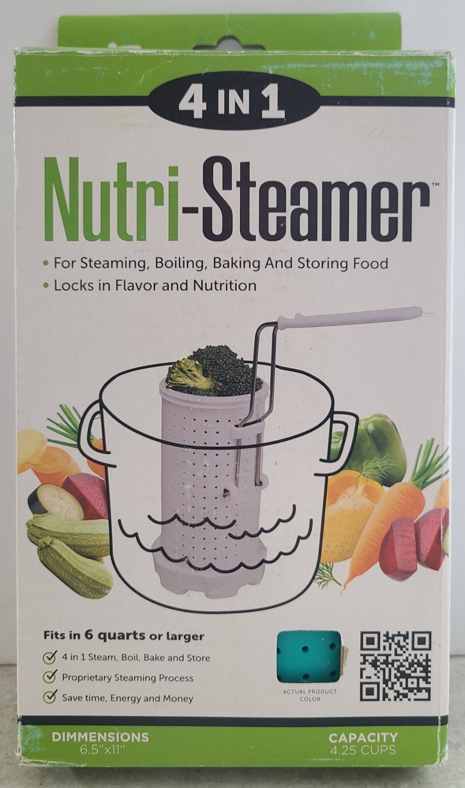 Malana’s Kitchen 4 in 1 Nutri-Steamer Steam, Boil, Bake, Store 4.25 Cups NEW