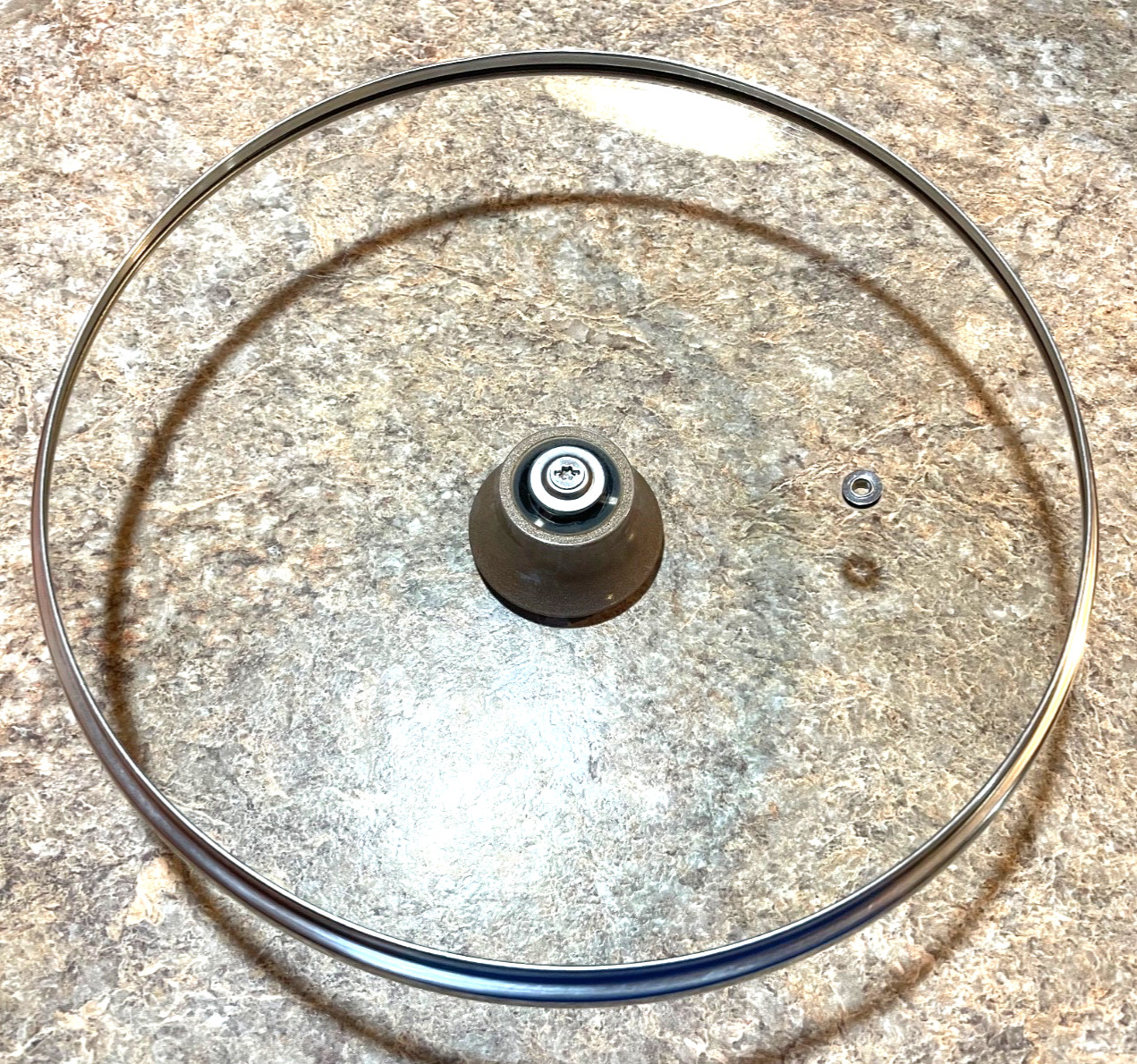 T-Fal Replacement Vented Lid – Glass / Metal – 9 3/4” OD – 9 3/8” ID