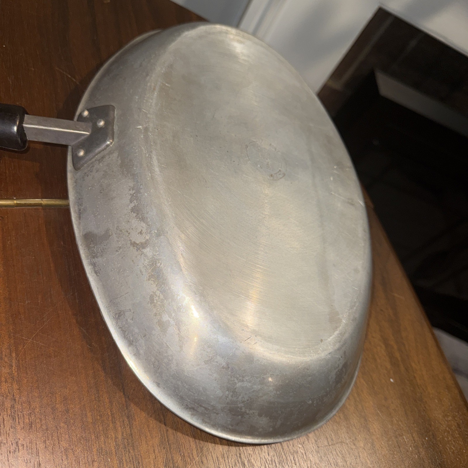 Stainless T-Fal Oval Skillet Frying Pan 10”x14” Made In France Fish Or Sauce VTG