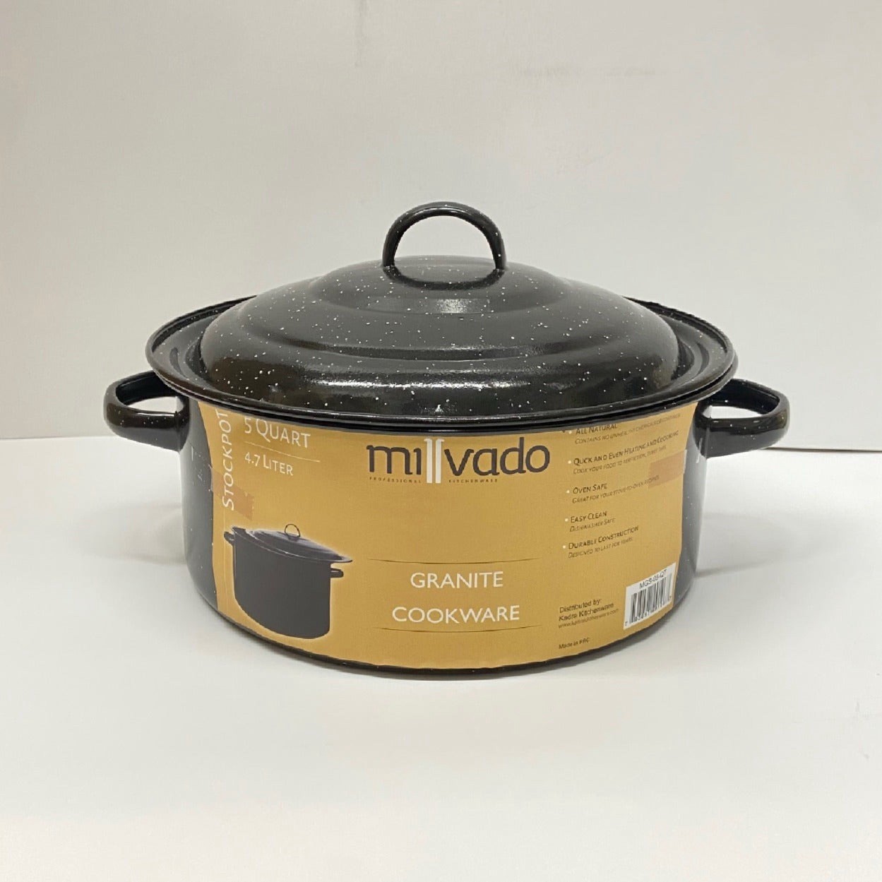 Round Enamel Covered Roaster – 3 lb/ 5 qt Capacity – 10″ Stock Pot Dutch Oven