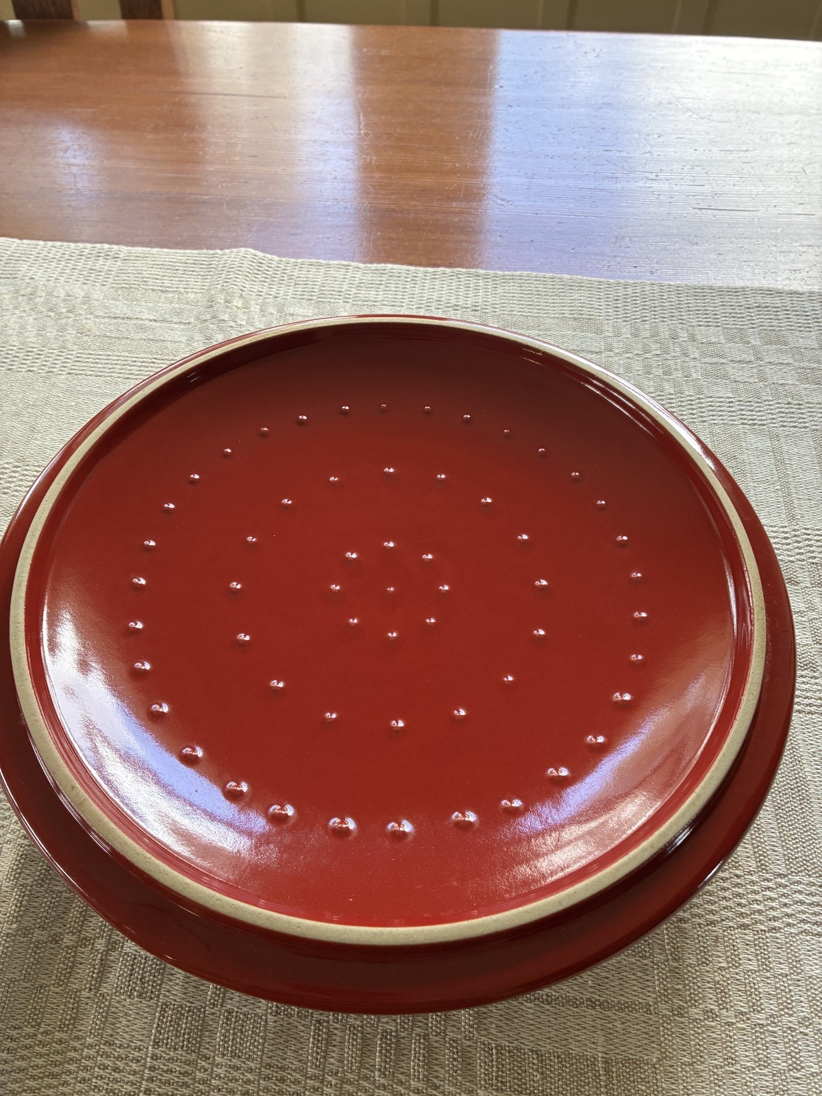 Emile Henry Flame Ceramic 4.2 quart, 10.2-inch diameter Red Dutch Oven Lid Only