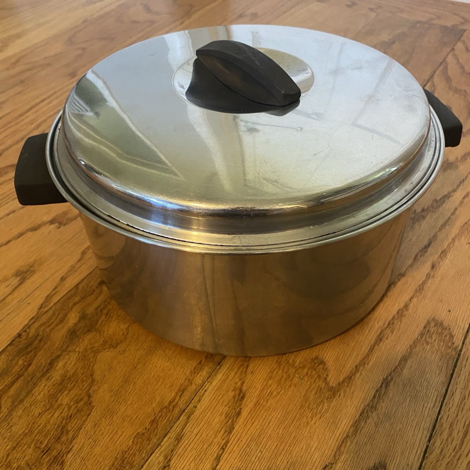 FLINT EKCO Radiant Heat Core 4.5 QT Stock Pot Stainless Steel USA With Lid