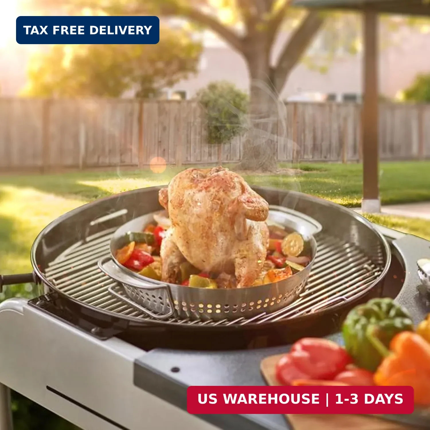 Hinged Cooking Grate for Weber, 22.5 inch Charcoal Grills, Kettle, Performer, Ma