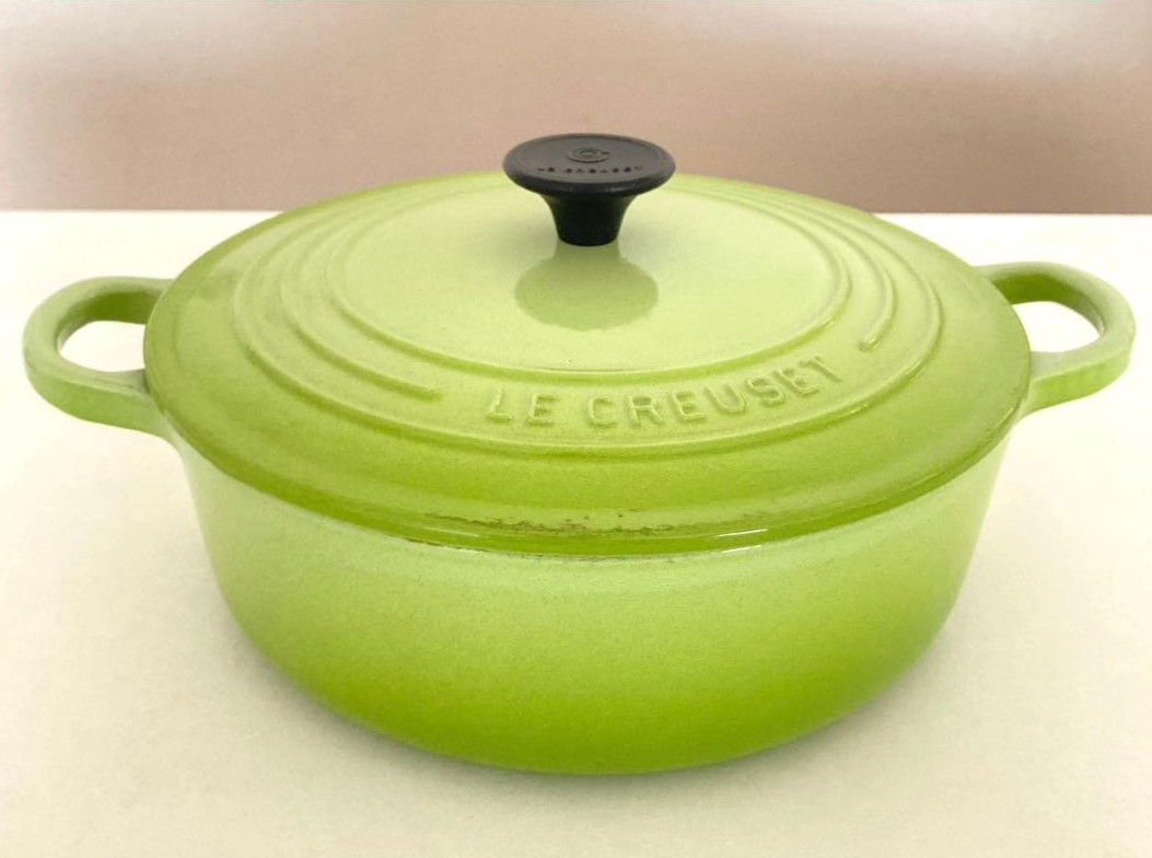 Le Creuset Cocotte Risotto Pot 22cm 8.6″ 2.53qt Kiwi Green Enamel Cast Iron
