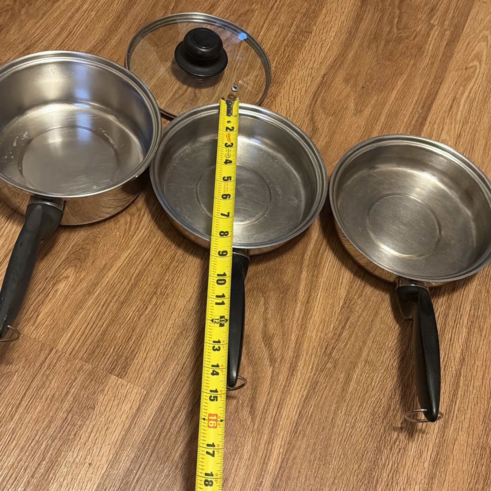 Deluxe Permanent Stainless Cookware Collection Sauce Pan And Skillets