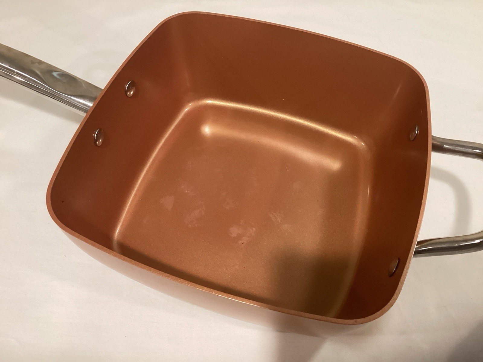 Copper Chef 9.5″ Square Fry Pan with Lid, Fry Basket, Trivet, Cookbook