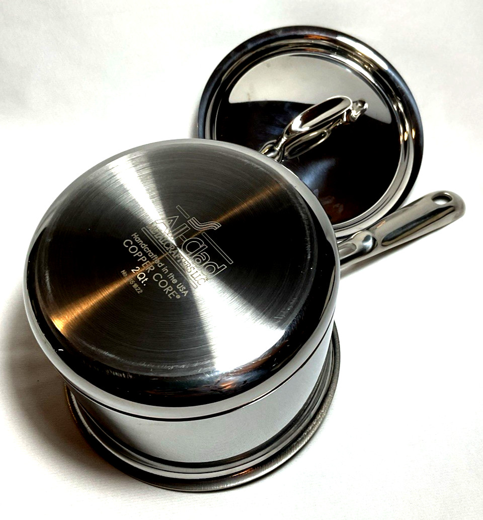 ALL-CLAD ~ Beautiful 5-Ply COPPER CORE 2 qt SAUCE PAN w/LID ~ USA