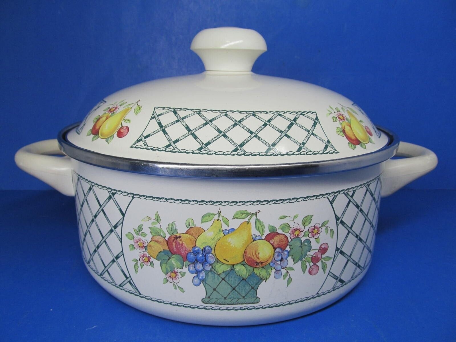 Villeroy & Boch Basket 5Qt Metal Stew Pot With Handles & Finial USED READ