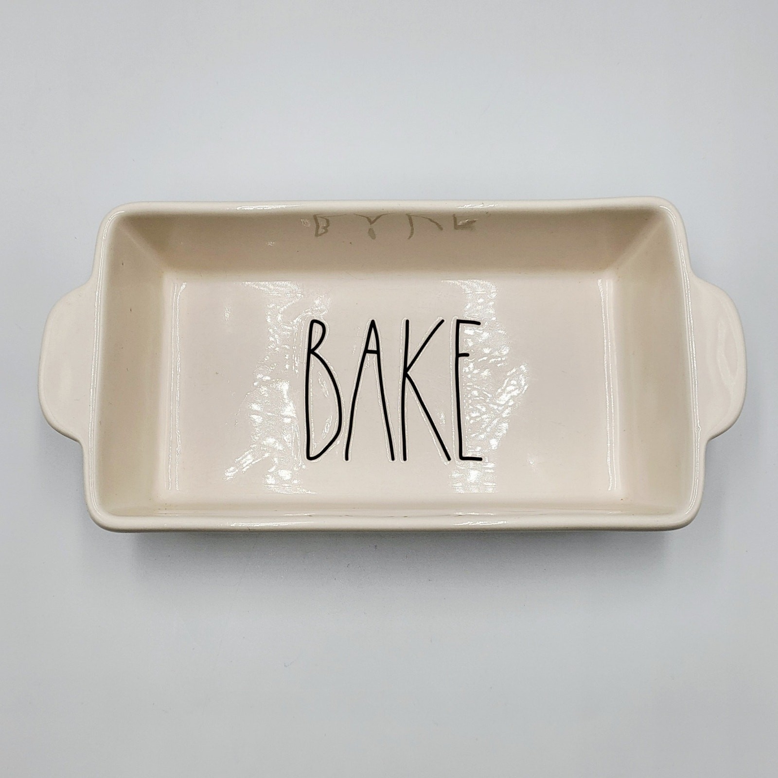 Rae Dunn Artisan Collection “BAKE” White Glazed Ceramic Baking Dish up to 400°F