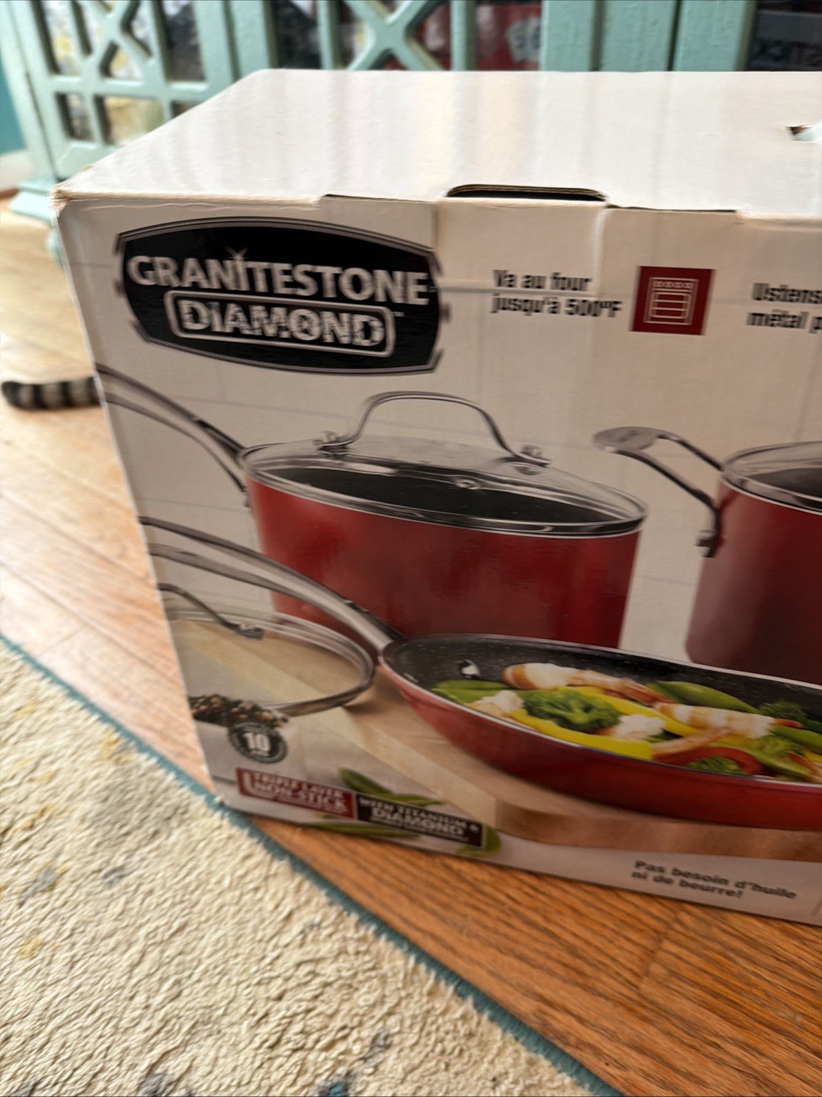 Granite Stone Hammered Titanium Non-Stick Diamond Infused 10 Piece Cookware Set