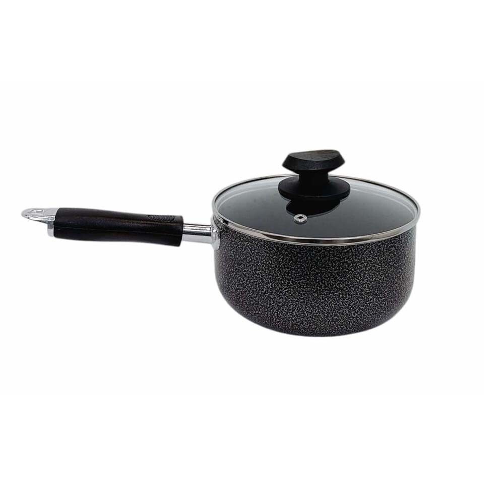 7″ (18CM) Nonstick Sauce Pan with Lid, 2QT Cooking Pot, Ergonomic Plastic Handle
