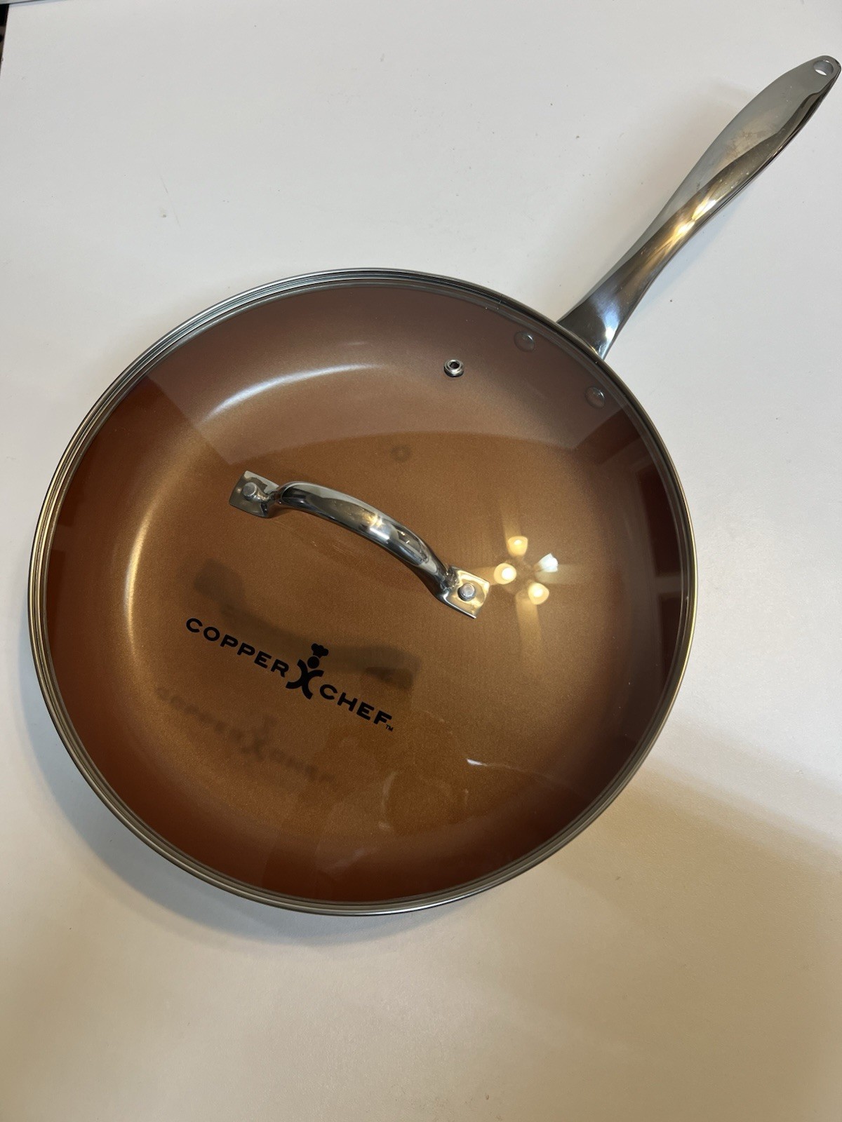 Copper Chef Non-Stick 12” Skillet With See Thru Lid Oven Safe Non Stick Surface