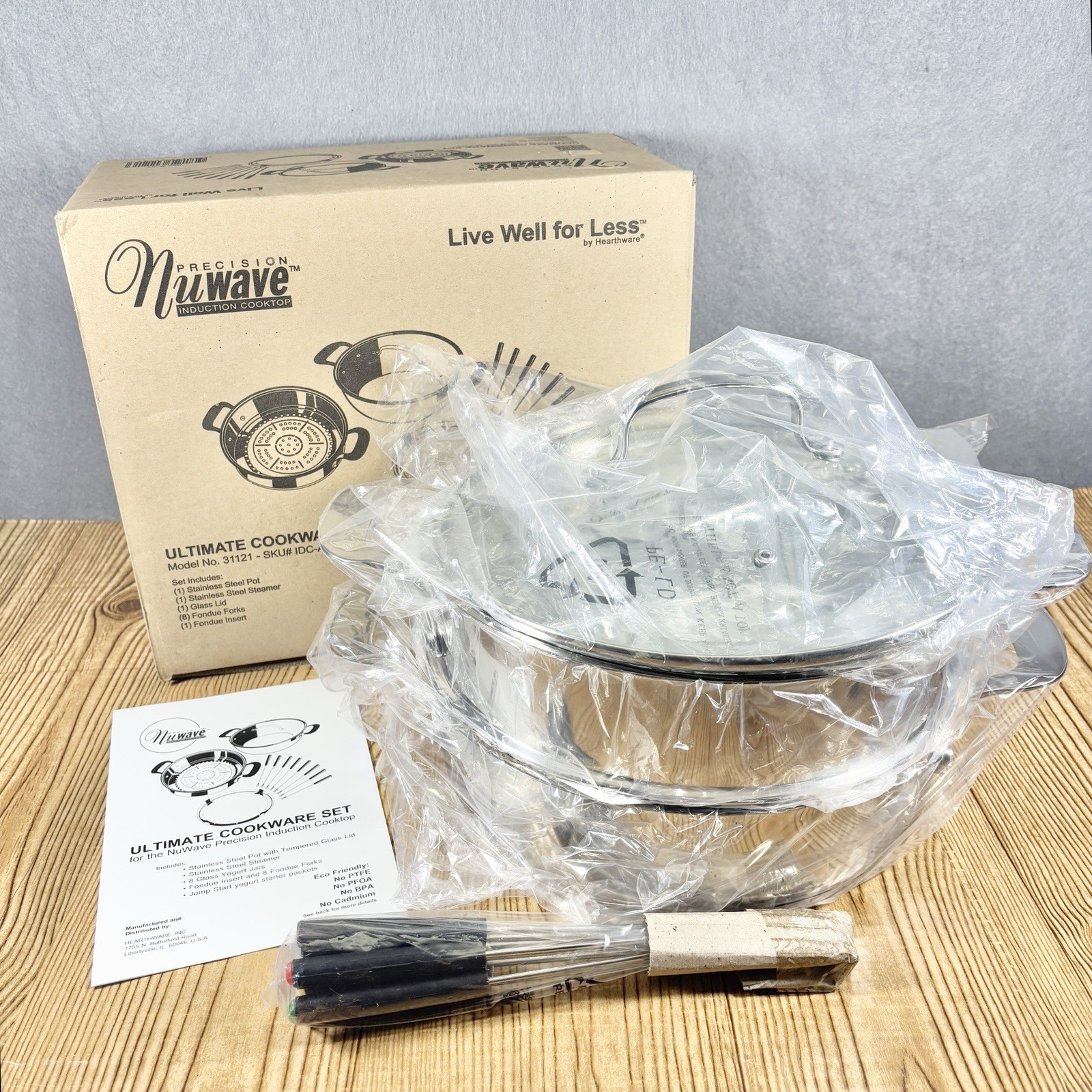 New Precision Nuwave Induction Cooktop 12 Pc Ultimate Cookware Set 31121 Steamer