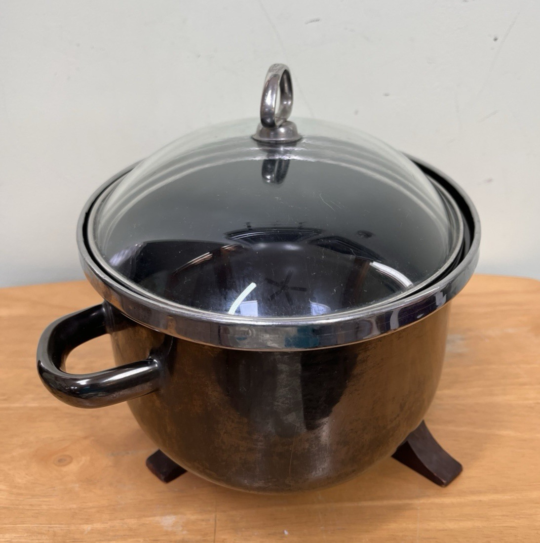 Chantal Enamel On Steel Roaster Pan Dutch Oven Oval Dome with Glass Lid OV30