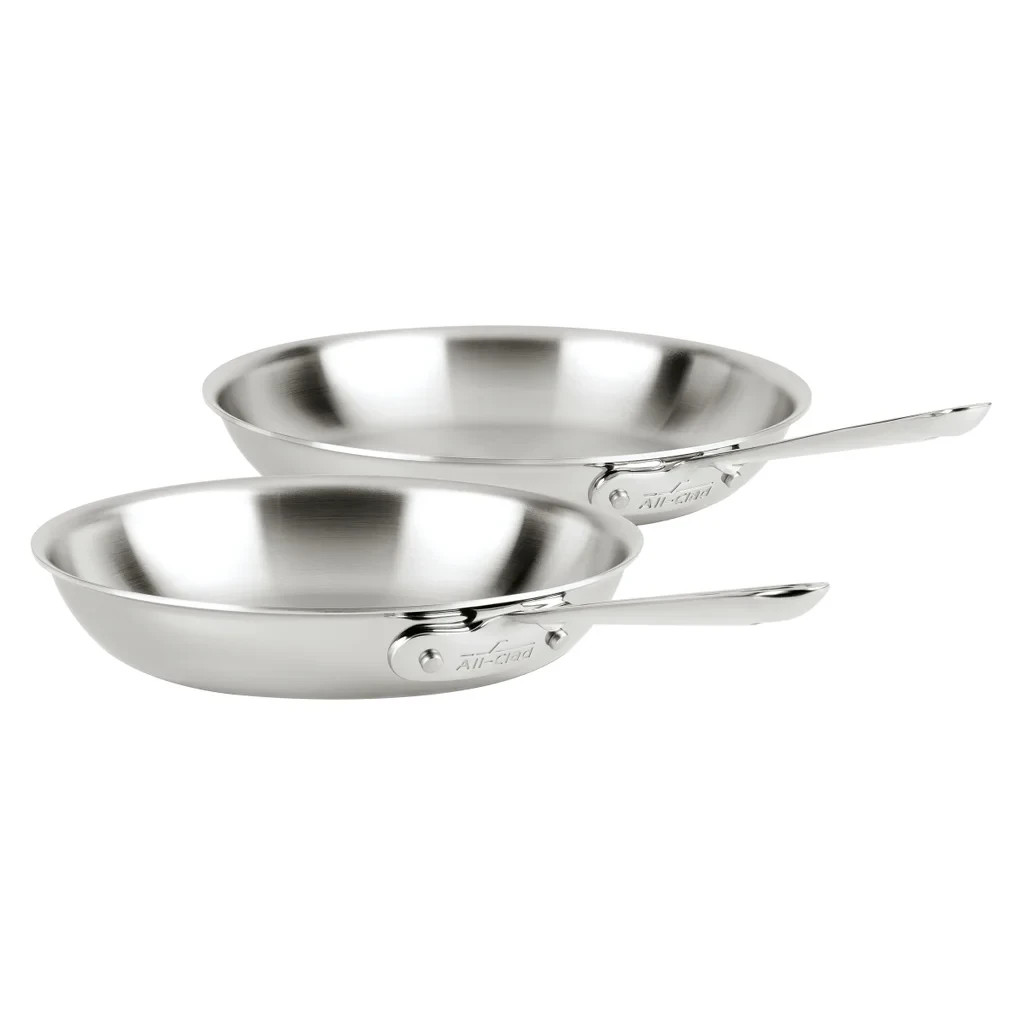 All Clad D3 Stainless Steel Fry Pan 8” & 10” Combo 3-Ply Bonding New Open Box