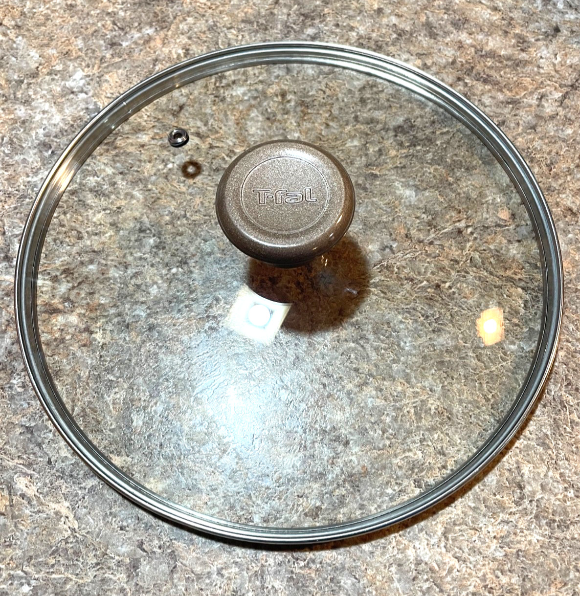 T-Fal Replacement Vented Lid – Glass / Metal – 9 3/4” OD – 9 3/8” ID