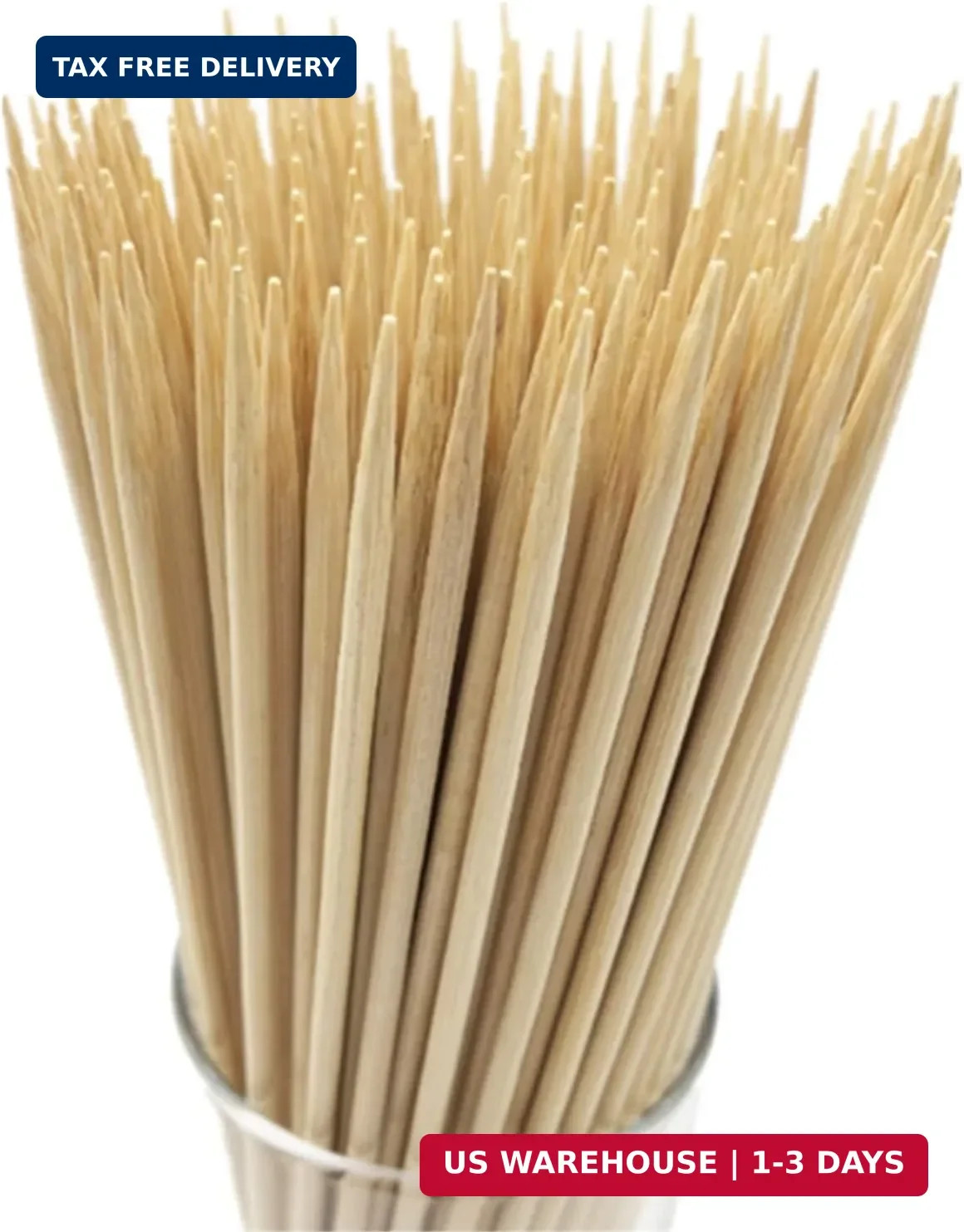 HOPELF 6″ Natural Bamboo Skewers for BBQ，Appetiser，Fruit，Cocktail，Kabob，Chocolat