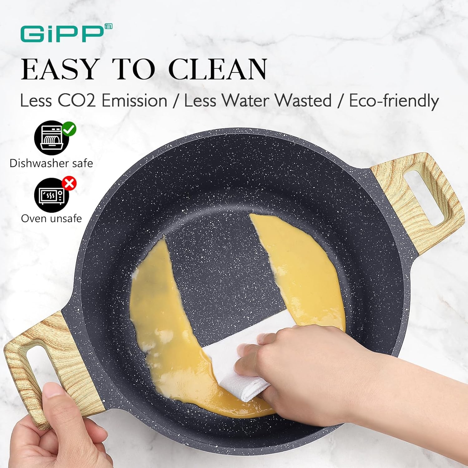 22pc Dark Gray Nonstick Cookware Set GiPP Healthy