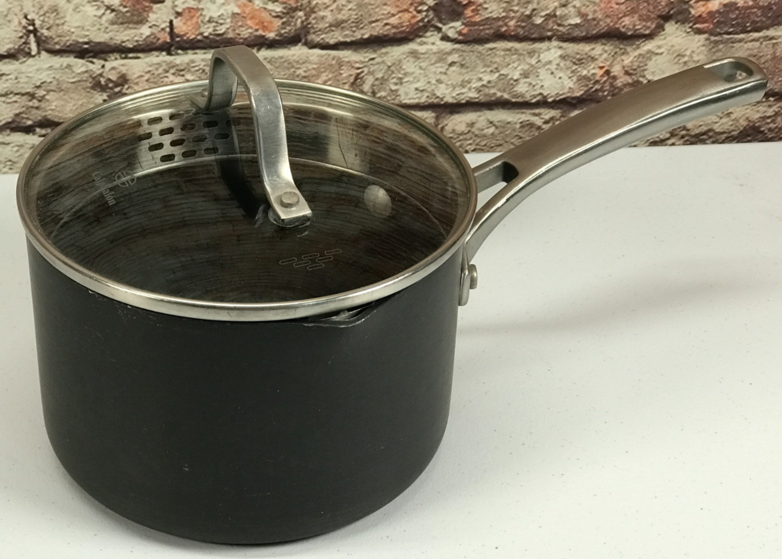 Calphalon Classic 2.5 Qt Hard Anodized Saucepan Gray 87025 Nonstick With Lid