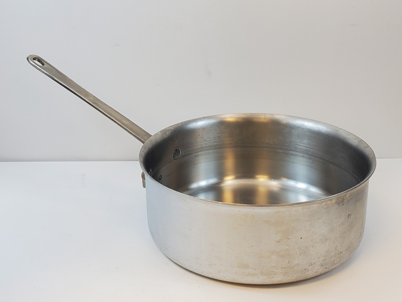 Vintage 6Qt Aluminum Stock Pot Stainless Steel Inside With Handle #727 6 QT