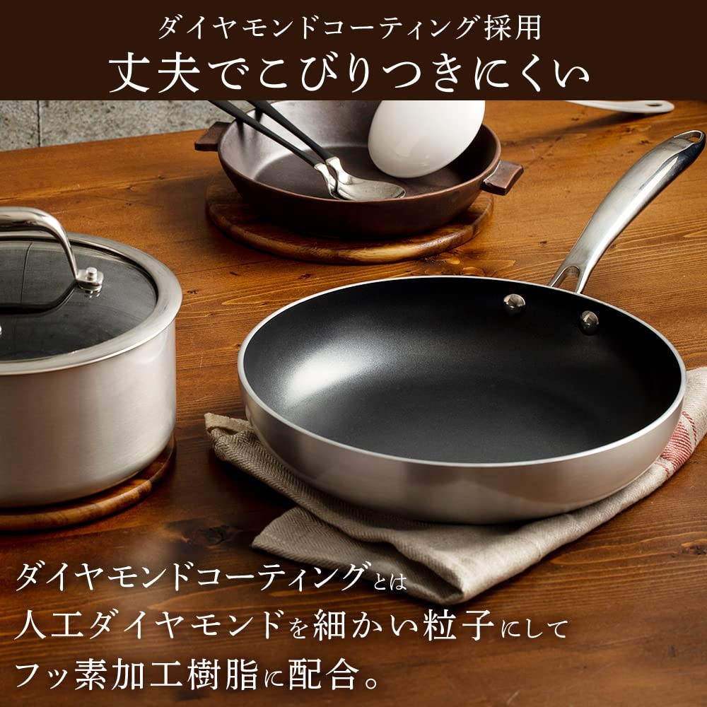 Frying pan and pot 10-piece set (26cm, 20cm) IH compatible Silver DG-SE10