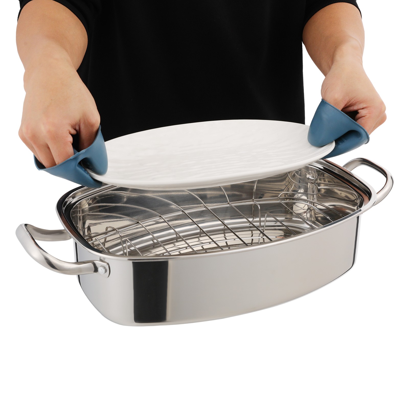 47cm Steamer for Cooking, 6L Stainless Steel Steamer Pot W/ Timer Gloves