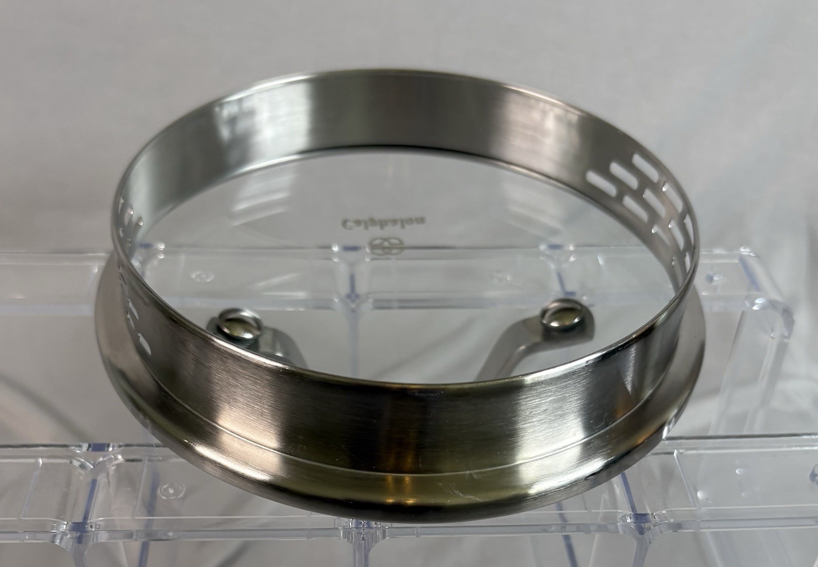 Calphalon Glass Strainer Lid 5.5 Inches Replacement Silver Strainer Rim 1085118