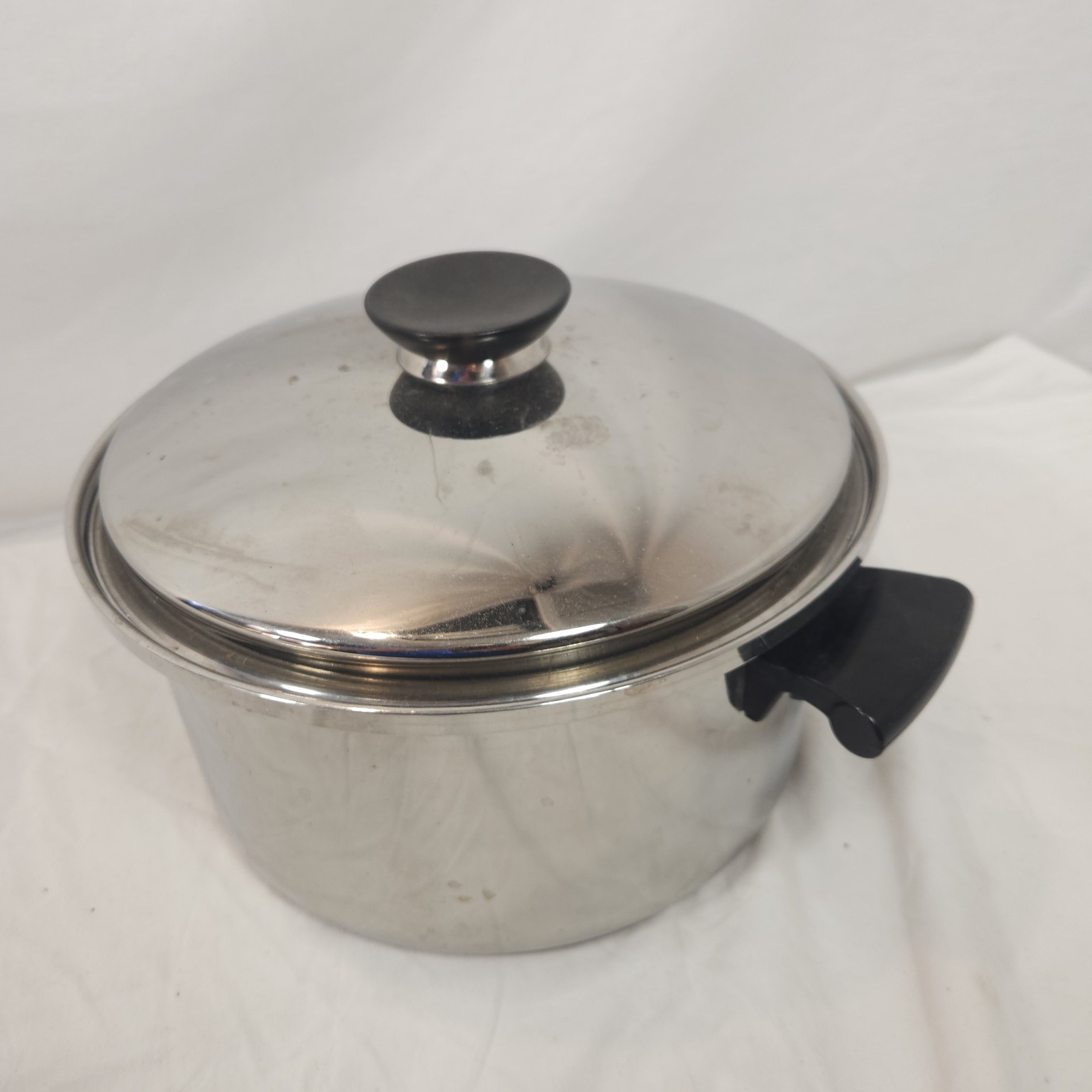 Vintage Seal O Matic 5 Qt Stock Pot Stainless USA 3 Ply Cooking