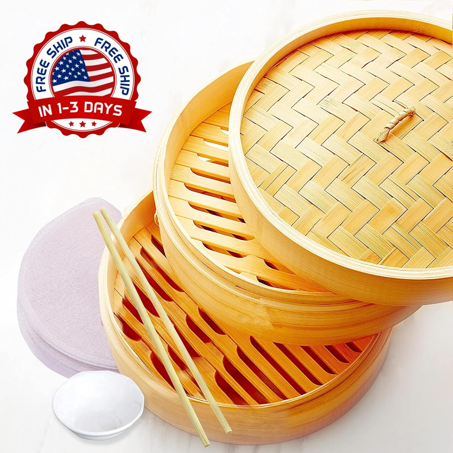 Cocina saludable para verduras, panecillos, pollo, pescado y carne, 2 niveles US