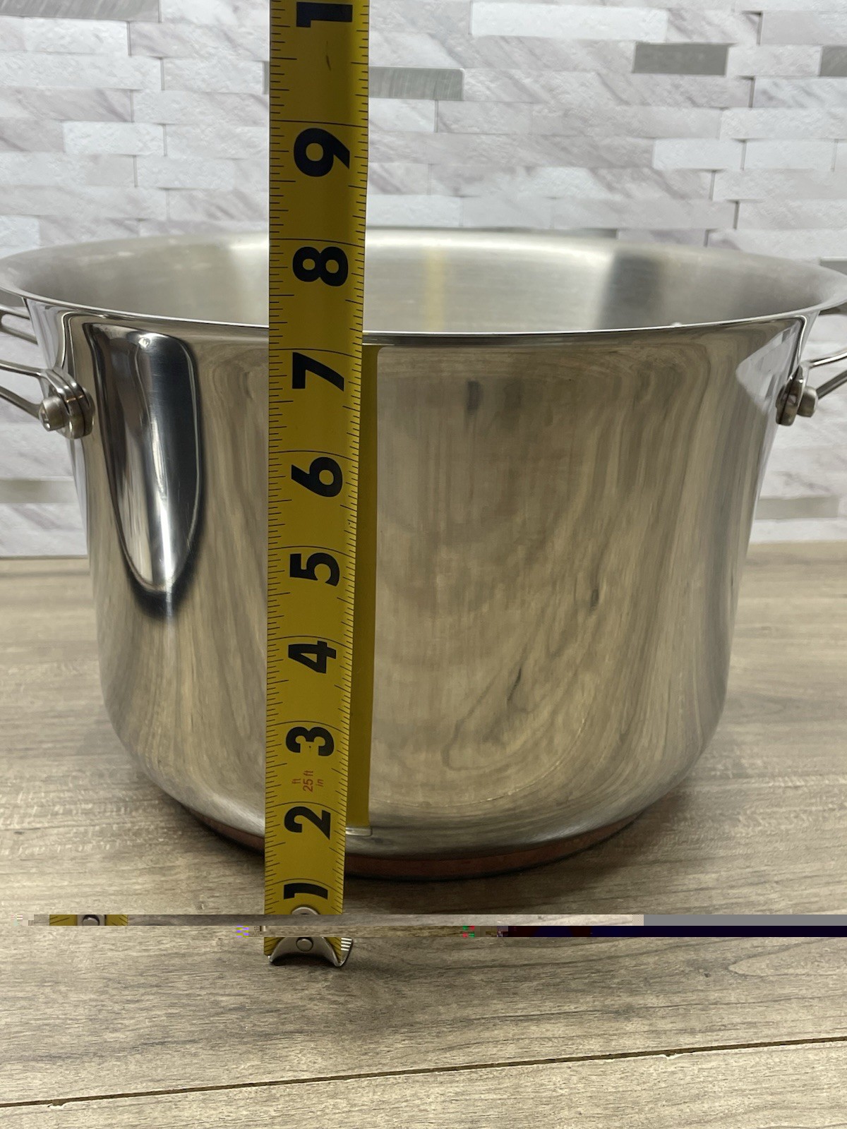 KIRKLAND SIGNATURE PROFESSIONAL QUALITY 8 Qt 7.5 L COPPER CORE STOCKPOT + LID