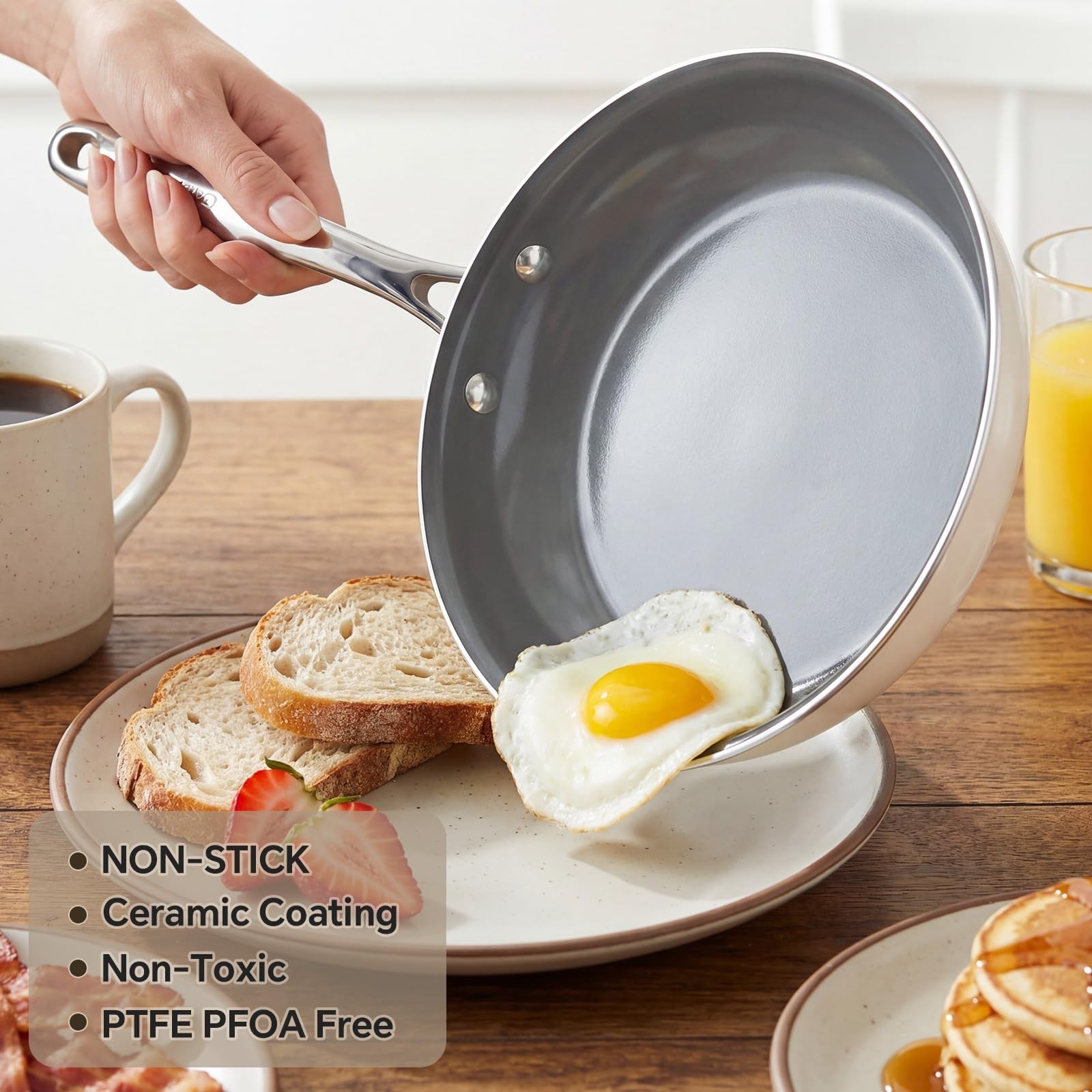 11″ Ceramic Nonstick Frying Pan – Large Cooking Skillet, PFOA/PTFE Free, Kitchen