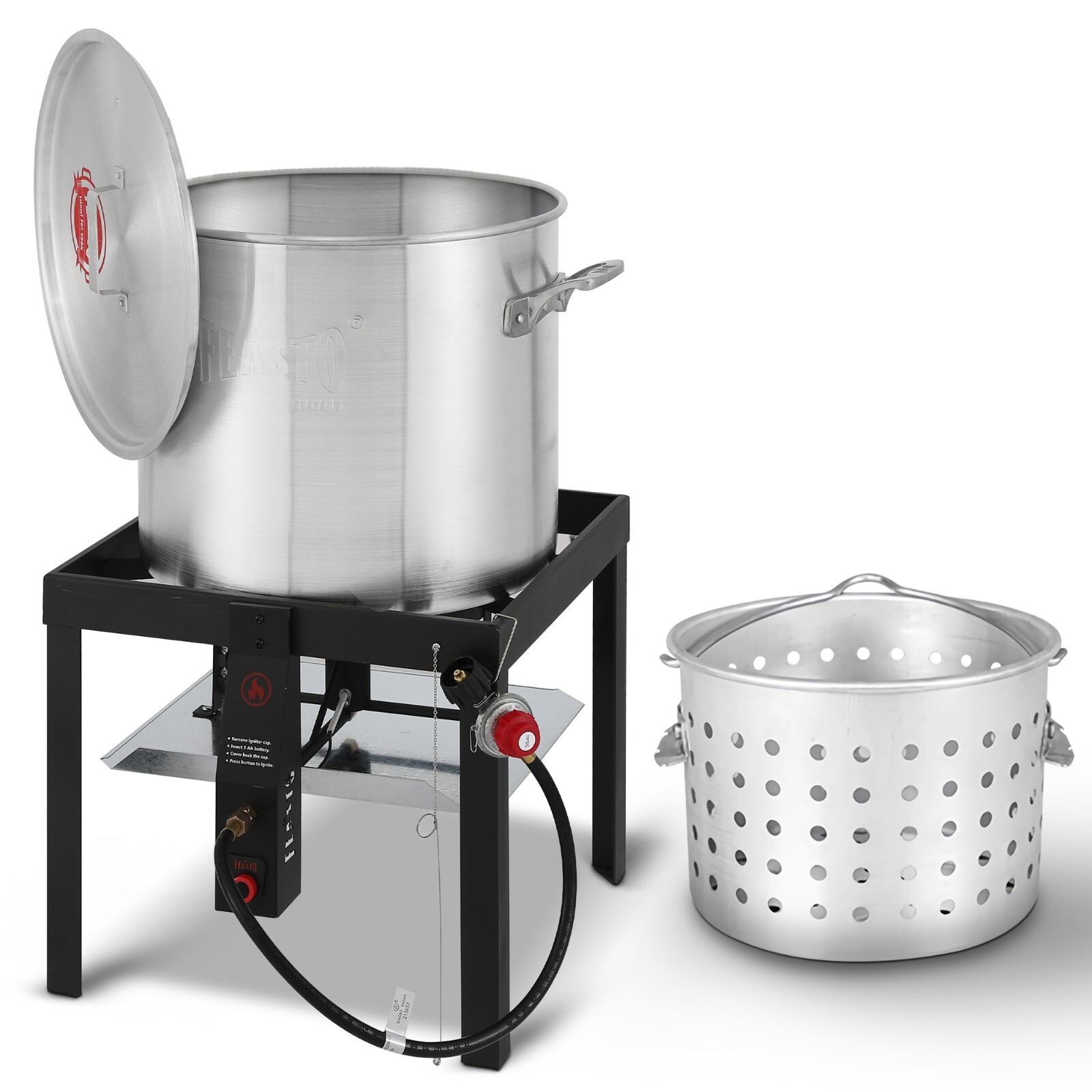 Feasto 100 QT Seafood Boil Pot Stock Pot and 10,0000 BTU Propane Stove