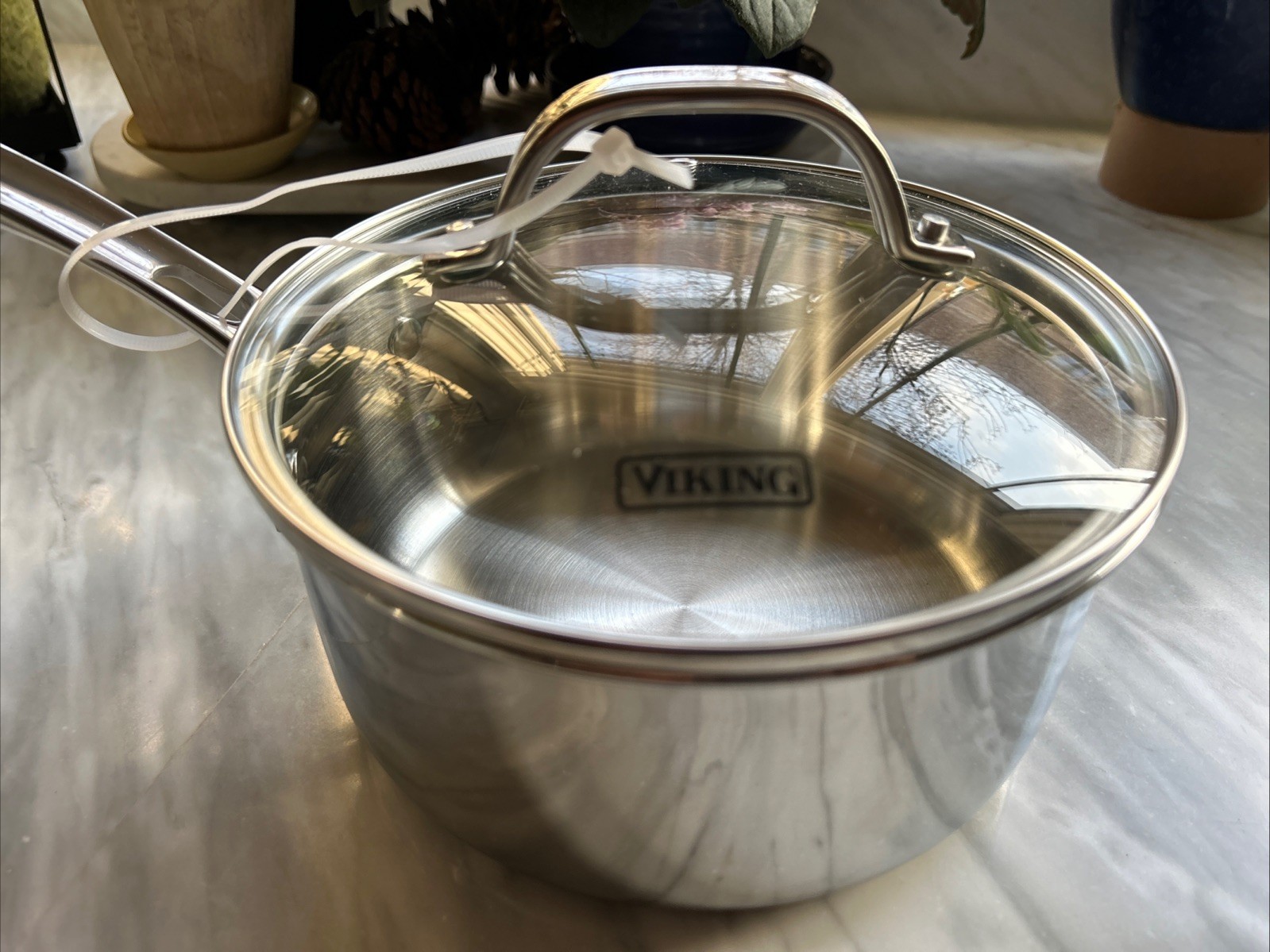 Viking 3 Ply Stainless Steel Sauce Pan Pot with Glass Lid 2.25 Qt